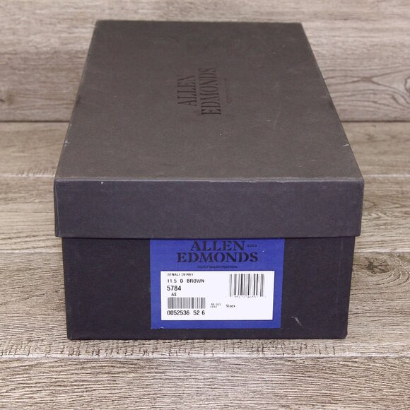 * NIB * $395 Allen Edmonds DENALI Derby 11.5 D Brown * add $15 new Cedar Trees